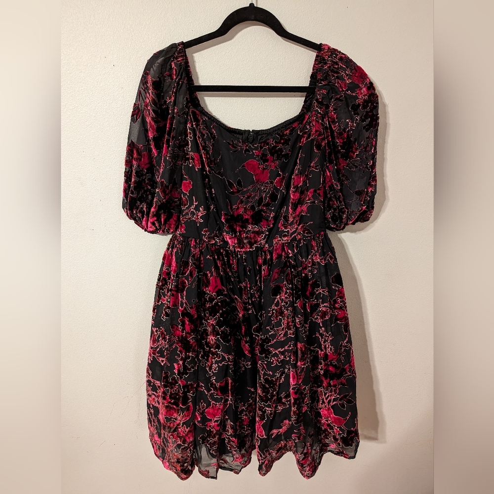 Torrid Velvet Burnout Babydoll Dress